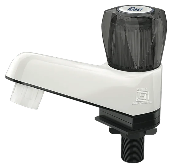 Jorah Planet pillar tap with smoky M-handle