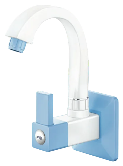 Wall-mounted sink cock with long spout