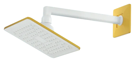 Square overhead shower with arm